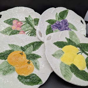 Embossed Plates with Fruit Designs