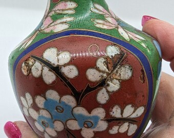 小さな七宝焼き真鍮花瓶 - 不完全 - Etsy 日本