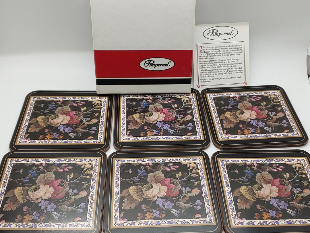 Set of 6 Boxed Pimpernel Coasters, Pimpernel kilburn Floral Design