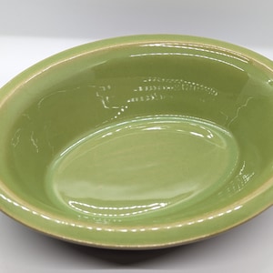 Denby Stoneware - Green and Brown - 2.0 pt Rimmed Oval Dish