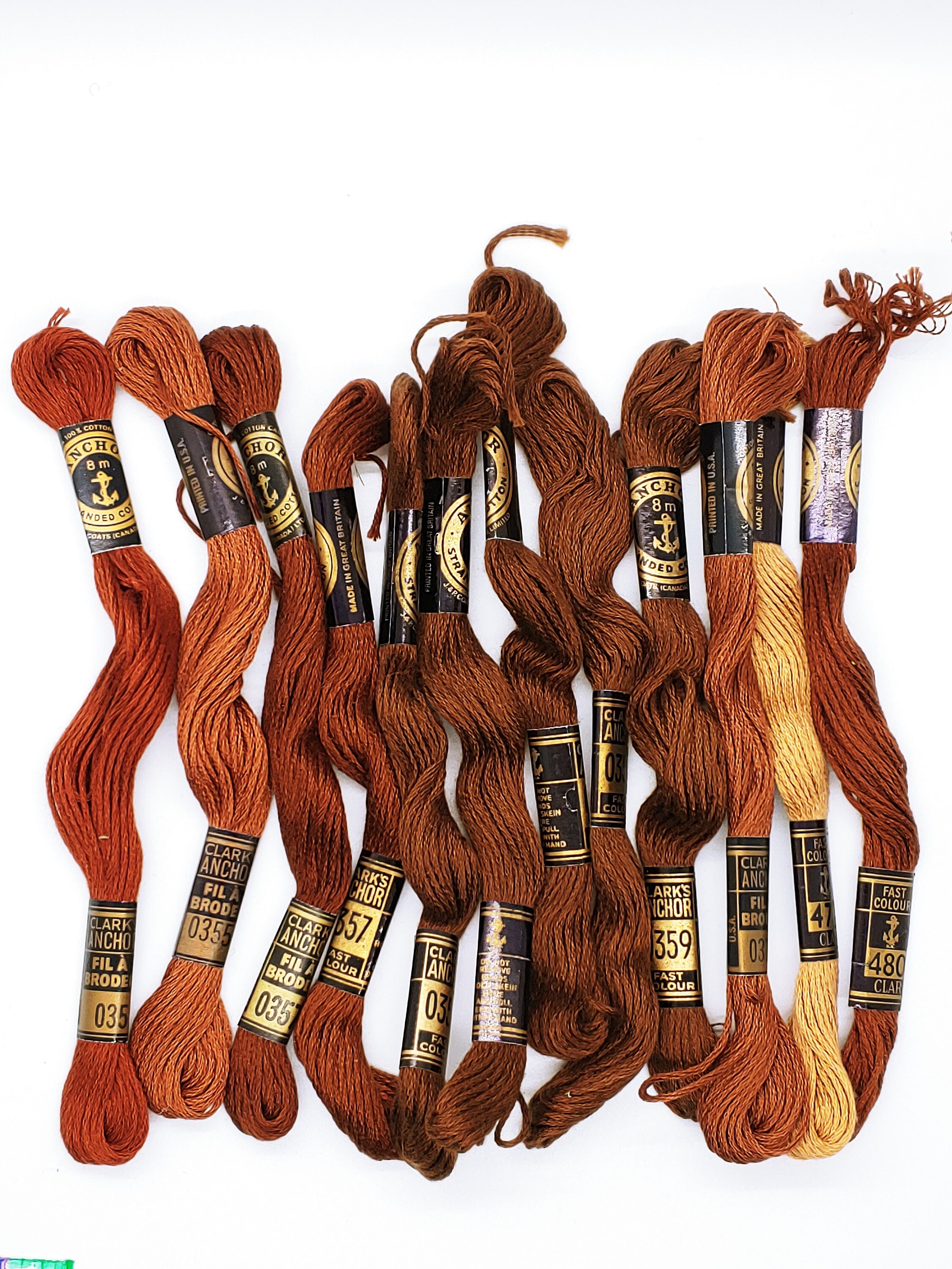 Lot of Anchor Embroidery Floss 12 Skeins BrownTones Etsy