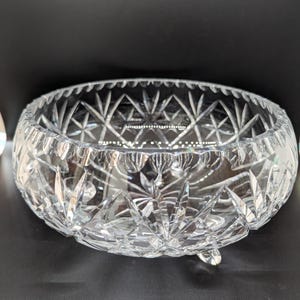 Mid Century Heavy Pinwheel Crystal Fruit Bowl