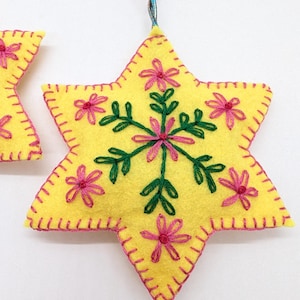 Folk Art Felt Star Ornaments