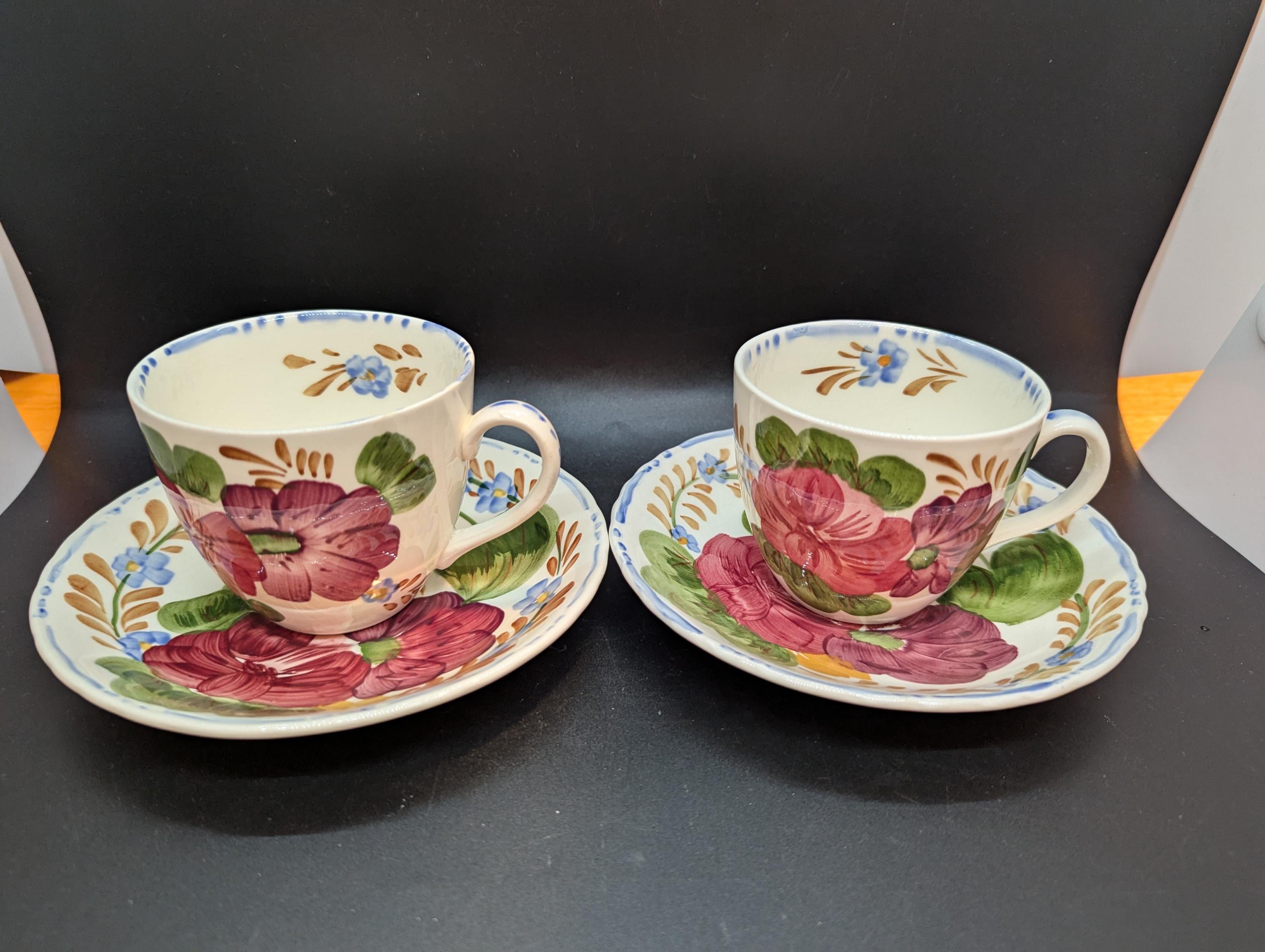 2 Vintage Simpsons Potters Belle Fiore Solian Ware Cup and Saucer