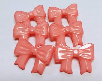 Darling Pink Bow Buttons - 24mm wide