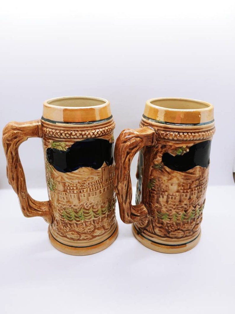 2 Vintage Ceramic Steins Made in Japan