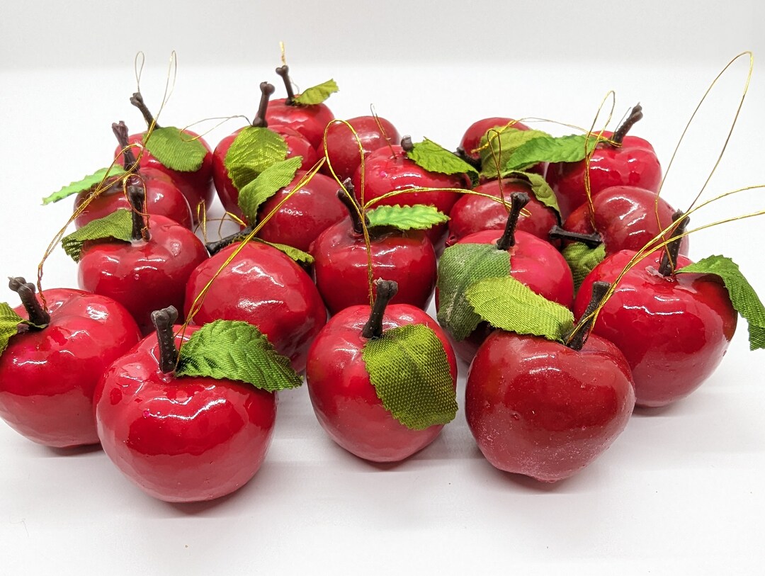Vintage Red Apple Christmas Ornaments 3.5cm Lot of 20 Etsy