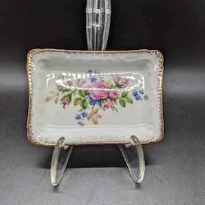 Vintage Paragon Moss Rose Trinket Dishes / Sweet Dishes. Made in England