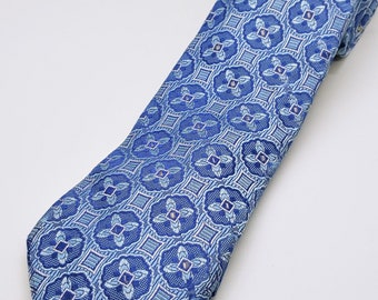 KIRKLAND Mens 100% Silk NECK TIE Italian Handcrafted BLUE Check Block Gift Boxed KIRKLAND Mens 100% Silk NECK TIE Italian Handcrafted BLUE Check Block Gift Boxed