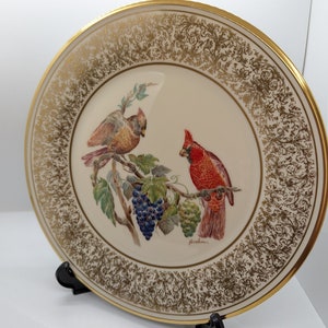 Assiette vintage Lenox Boehm Bird, 1976 Cardinal, assiette Lenox by Edward Marshall Boehm, assiette Lenox édition limitée