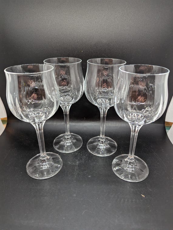 Vintage Diana Bohemia Crystalex Wine Glasses, Vintage Wine Glasses