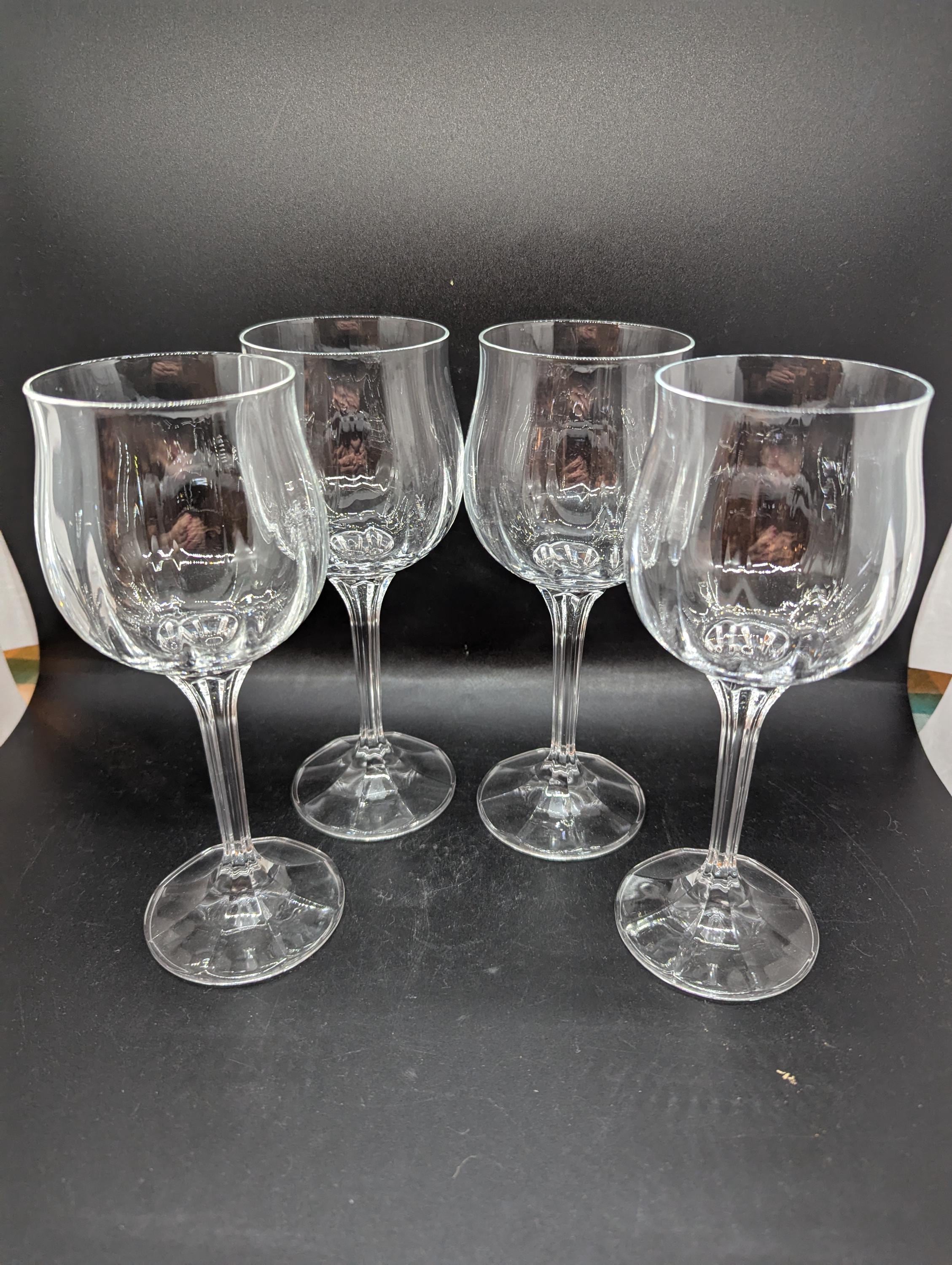 Vintage Diana Bohemia Crystalex Wine Glasses, Vintage Wine Glasses