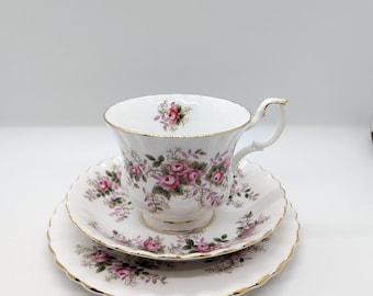 Royal Albert Lavender Rose 3 piece Cup and Saucer and side plate Made in England, Vintage Royal Albert