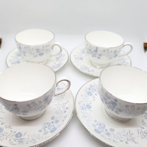 Wedgwood Belle Fleur Teacups and Saucers - Made in England