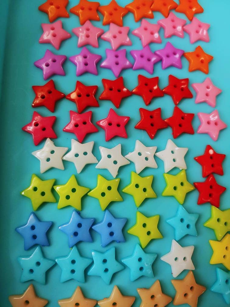 15mm Star Shaped Buttons - lot of 10