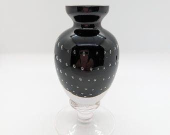 Vintage Murano Black Art-glazen vaas/geurfles gemaakt in Murano, Italië - zonder stop