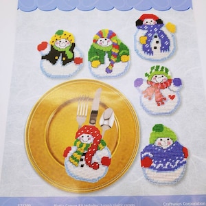 Craftways Snowmen Silverware Pockets -  Plastic Canvas Kit