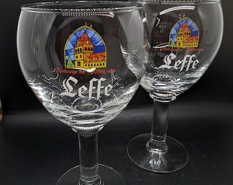 Vasos grandes de cerveza Leffe belga de triple ale, de 0,33 litros, estilo vintage - Juego de 2
