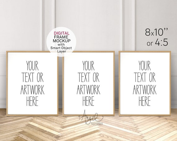 Set Of 3 Frames Mockup Ratio 4:5 3 Light