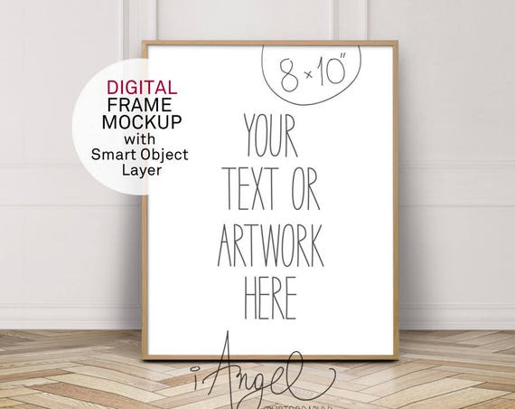 8x10 Frame Mockup Light Wood Vertical Frame Mockup Hipster