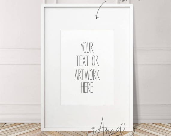 A3 Frame Mockup White Vertical Frame With Mounting Board