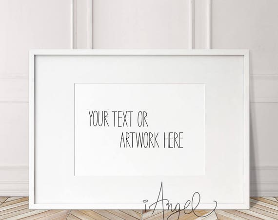 Horizontal White Frame Mounting Board A3 Frame Mockup Vintage Horizontal White Frame Mounting Board A3 Frame Mockup Vintage