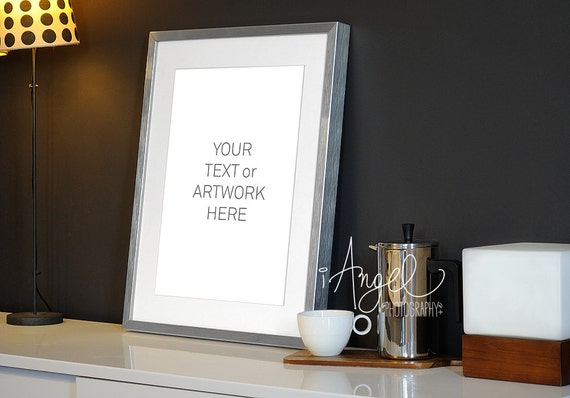 Silver Frame Frame Mockup Art Print Mockup Charcoal Grey Silver Frame Frame Mockup Art Print Mockup Charcoal Grey