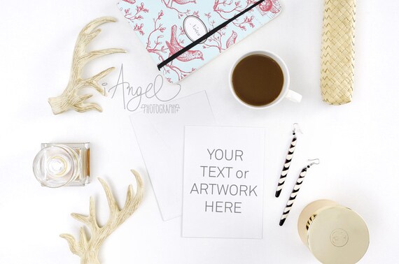 Card Mockup Flatlay Styled Photography Instagram Photo Cup Of