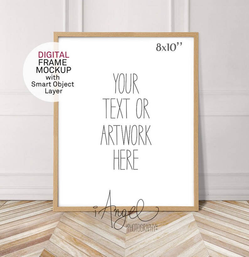 Download 8x10 Frame Mockup Vertical Light wood Frame Mockup Poster | Etsy