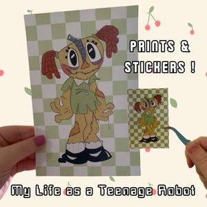 My Life as a Teenage Robot - Jenny Human Skin Suit - Prints & Stickers ! - Nickelodeon Cartoon Network nostalgia creepy retro 00s