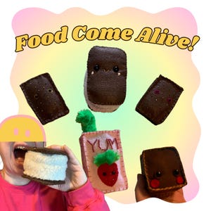 Mutant Treats - Your Food&#39;s Come Alive ! - Funny & Cute Food with Faces - cosmic brownie dessert s&#39;more marshmallow juice ice cream sandwich