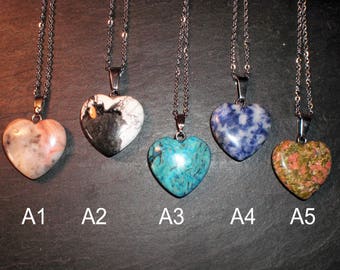 Rear view mirror, heart shape stone pendent-Group A
