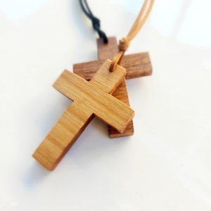 Rear View Mirror Cross-Simple-LG-wooden cross, car cross, rear view mirror