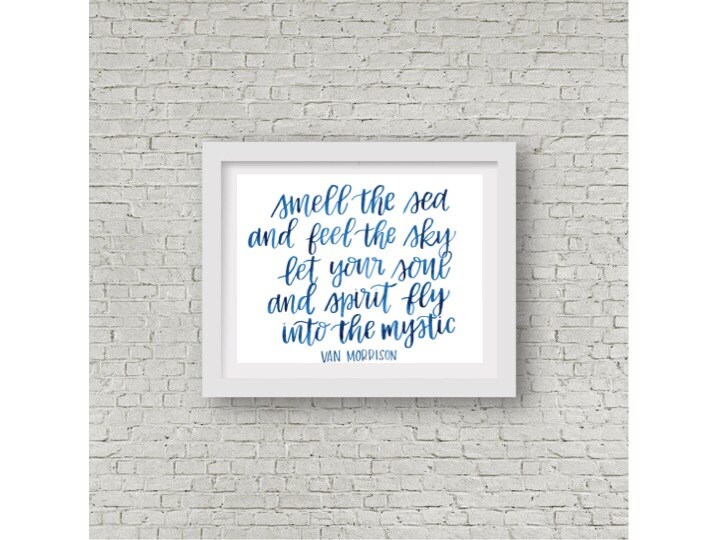 Van Morrison Lyrics / Watercolor Quote / Calligraphy Print / Hand Let…