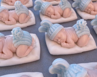 Sleeping Baby Soap Bars, Pink or Blue Soap, Party Favors Soap, Sleeping Baby Soap Favors, Baby Shower Favors