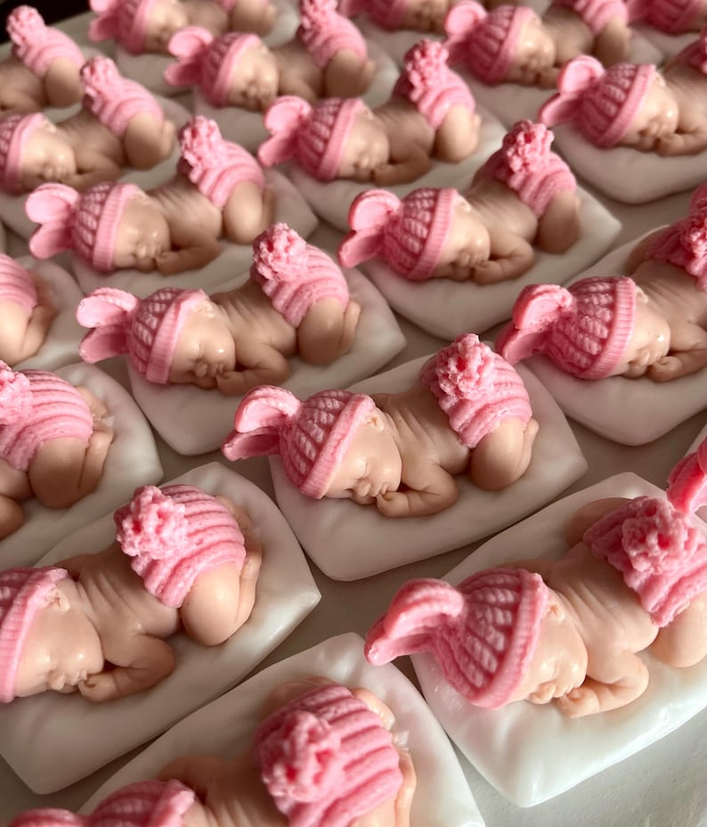 Sleeping Baby Soap Bars, Pink or Blue Soap, Party Favors Soap, Sleeping Baby Soap Favors, Baby Shower Favors image 10