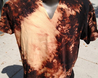 Bleach Dyed Cut-Up Shirt
