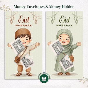 Eid Money Holder Printable for Kids | Eidi Envelope DIY Money Packet | Eid Gift Idea for Eid-ul-Fitr & Eid-ul-Adha | Instant Download