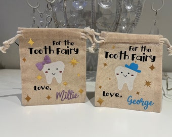 Tooth Fairy Bag,  Personalised Tooth Pouch, Keepsake Bag, My Tooth Bag, Personalised, For Children