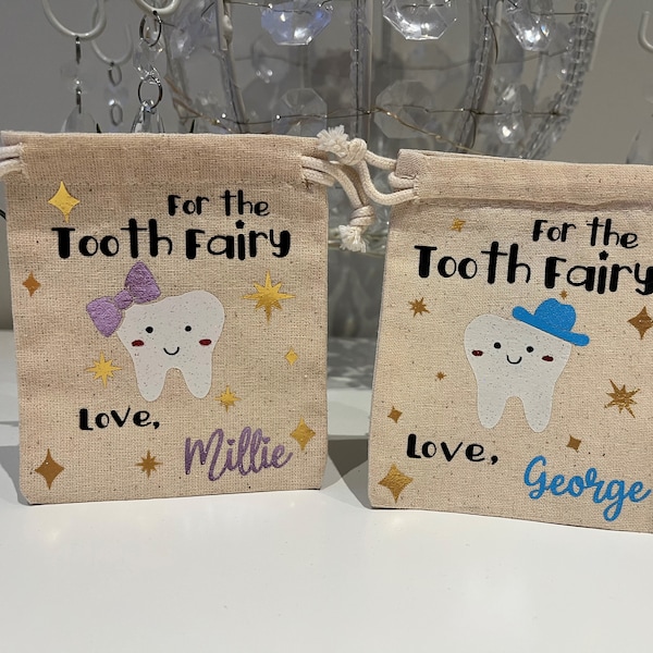 Tooth Fairy Bag,  Personalised Tooth Pouch, Keepsake Bag, My Tooth Bag, Personalised, For Children