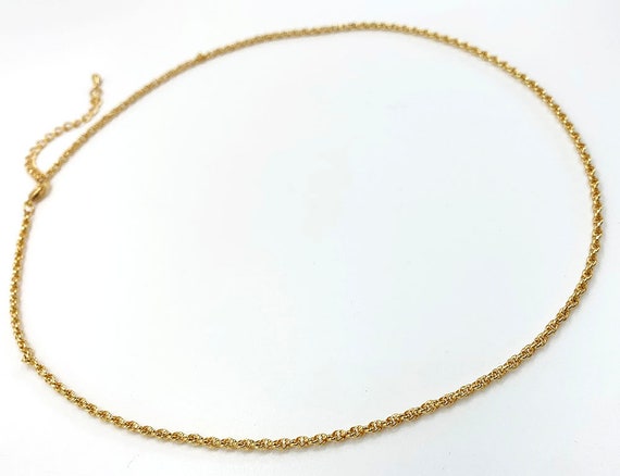 Gold Rope Chain Handmade Necklace 16K 