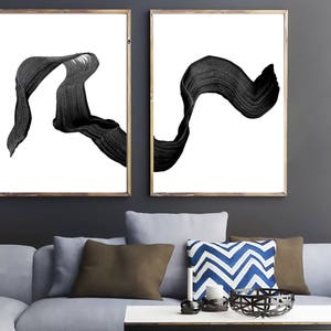 Set of 2 Abstract Art, Set of 2 Wall Art, Set of 2 Black White Prints, Abstract Print, Abstract Art, Wall Art, Minimalist Print Set, Prints