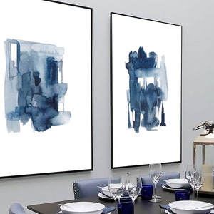 Set of 2 blue prints, Set of 2 prints, Set of 2 Wall Art, Blue Set Prints, Blue wall Art, Blue Abstract , Set of 2 Abstract Prints, Blue Art