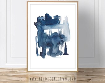 Blue Wall Art , Blue Abstract ,Printable Art ,Blue Print ,Art ,Minimalist Art ,Wall Art ,Watercolor Art ,Prints ,Scandinavian ,Wall Art, Art