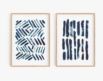 Set of 2 blue prints, Set of 2 prints, Set of 2 Wall Art, Set of 2, Abstract Art, Blue wall Art, Blue Abstract, Set of 2 Abstract Prints,