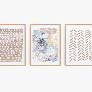 Set of 3 Prints Set of 3 minimalist print Natural Tones Boho Decor Beige Prints Bohemian Decor Modern wall art Abstract prints Printable Art