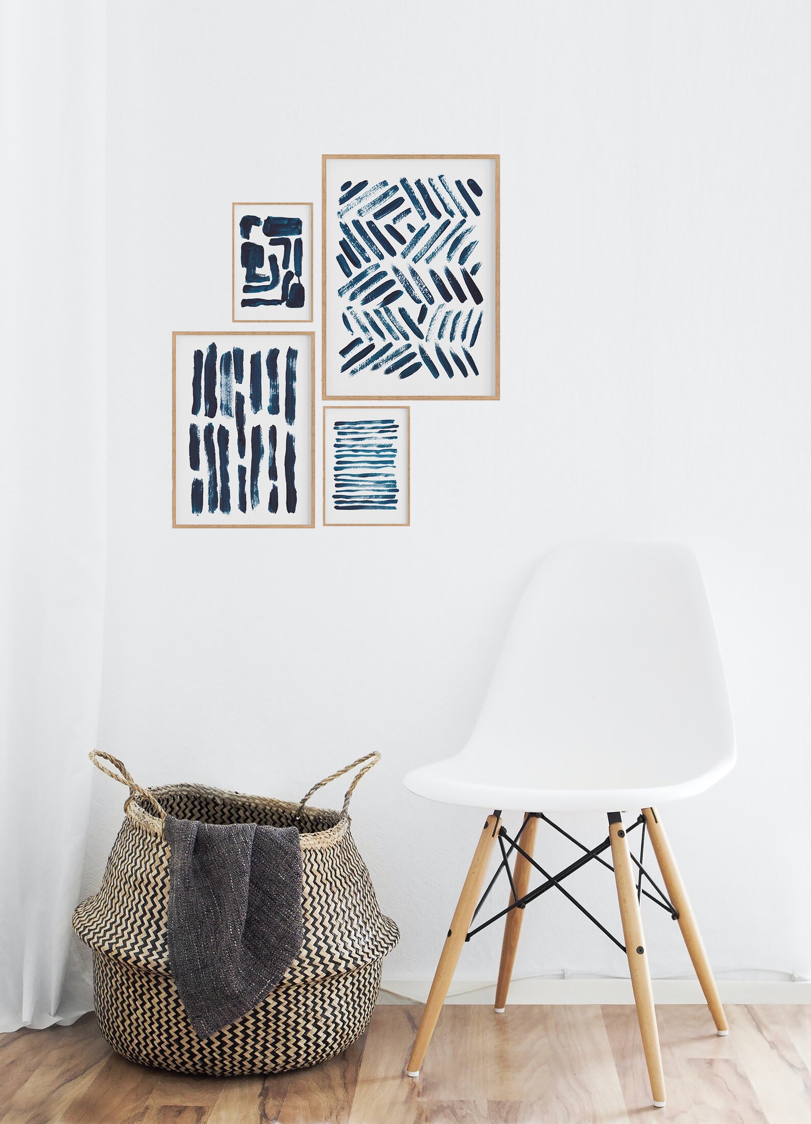 Set of 4 Navy Blue Prints Set of 4 Navy Blue Wall Art Etsy