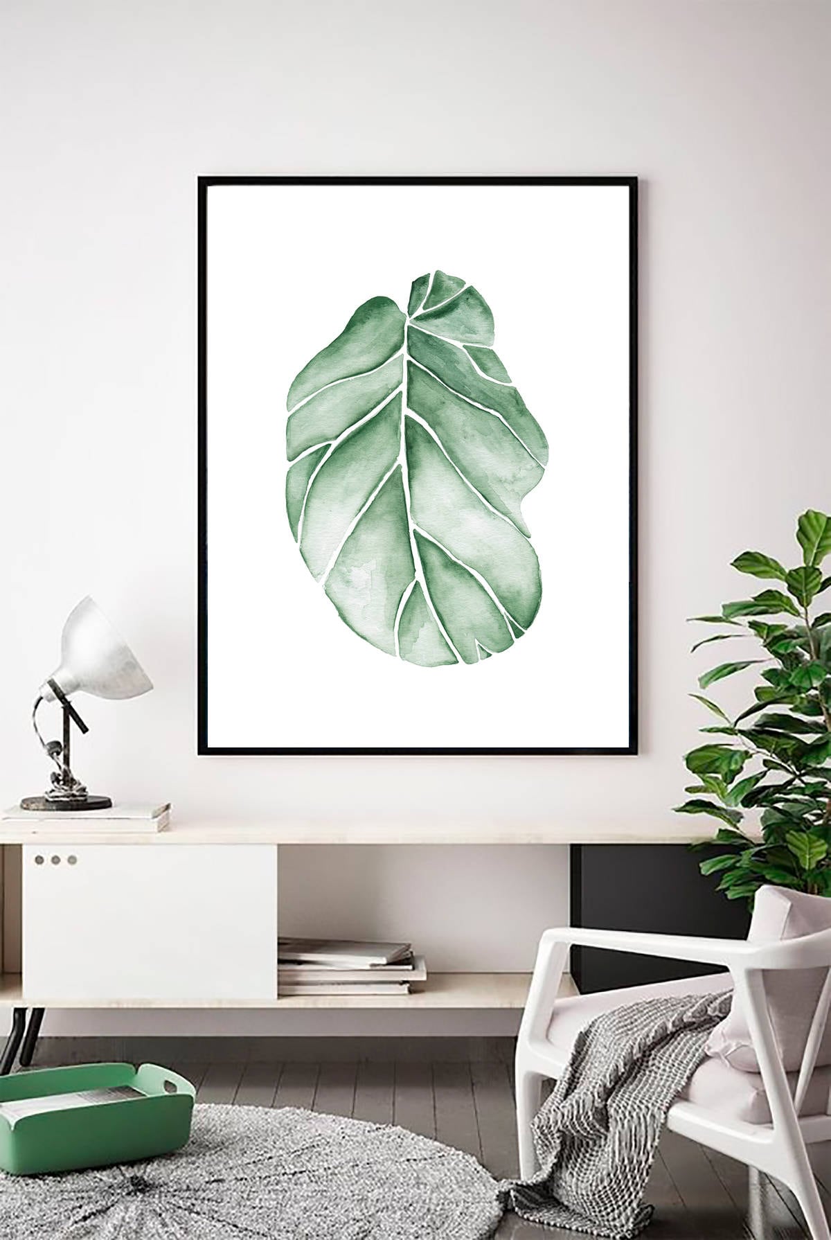 Tropical Leaves Watercolor, Tropical Print, Botanical watercolor