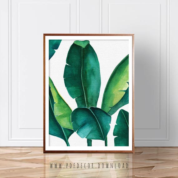 banana leaf print, banana leaf, palm leaf print, palm leaf, tropical wall art, green wall art, banana leaf poster, banana tree, palm leaf