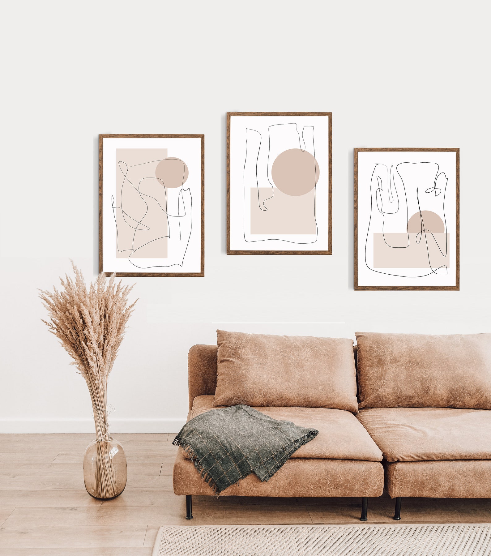 Set of 3 Printsabstract Printsboho Printsnatural Colors Etsy